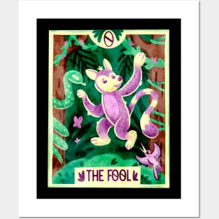 The Fool Lemur Monkey Tarot Card Posters and Art